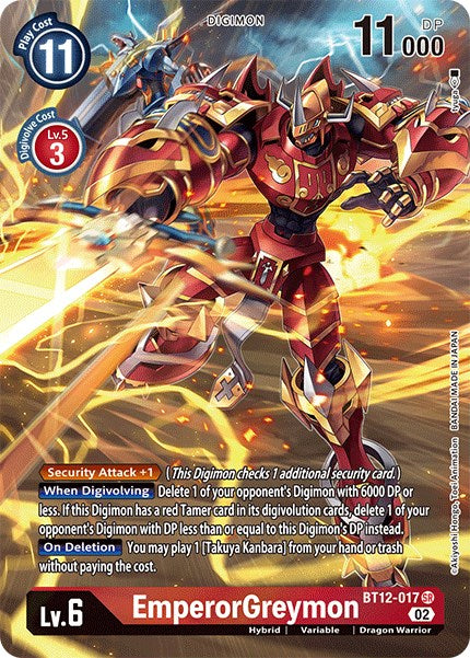 EmperorGreymon [BT12-017] (Alternate Art) [Across Time]