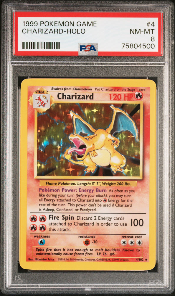 PSA: NM-MT 8 CHARIZARD-HOLO 4