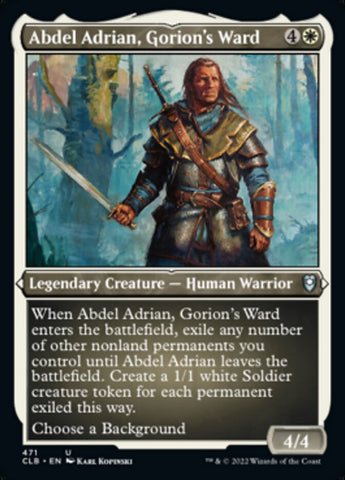 Abdel Adrian, Gorion's Ward (Foil Etched) [Commander Legends: Battle for Baldur's Gate]