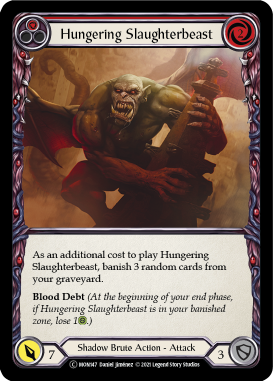 Hungering Slaughterbeast (Red) [U-MON147-RF] (Monarch Unlimited)  Unlimited Rainbow Foil