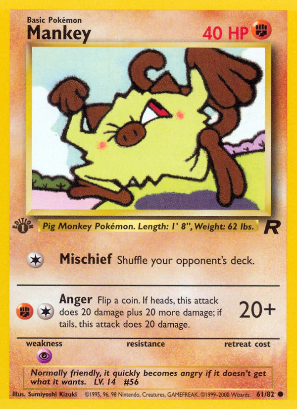 Mankey (61/82) [Team Rocket 1st Edition]