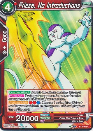 Frieza, No Introductions (BT9-003) [Universal Onslaught]