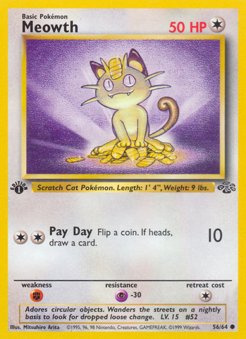 Meowth (56/64) [Jungle 1st Edition]