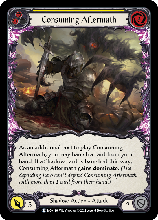 Consuming Aftermath (Yellow) [U-MON196-RF] (Monarch Unlimited)  Unlimited Rainbow Foil