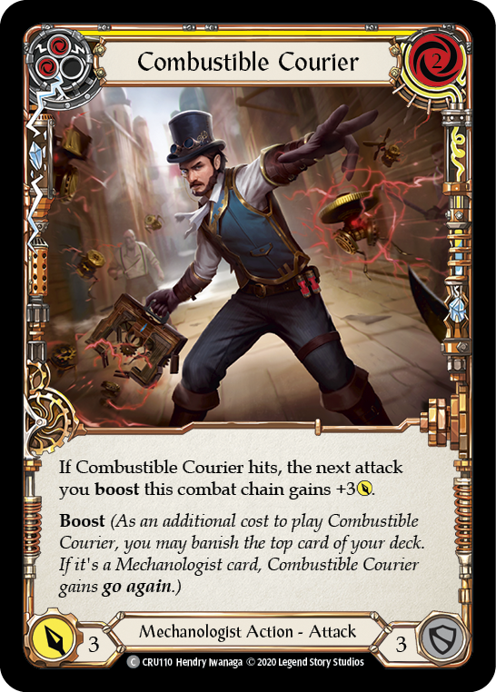 Combustible Courier (Yellow) [CRU110] (Crucible of War)  1st Edition Normal